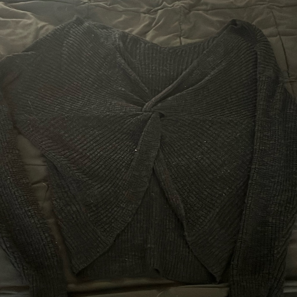Open back knit sweater